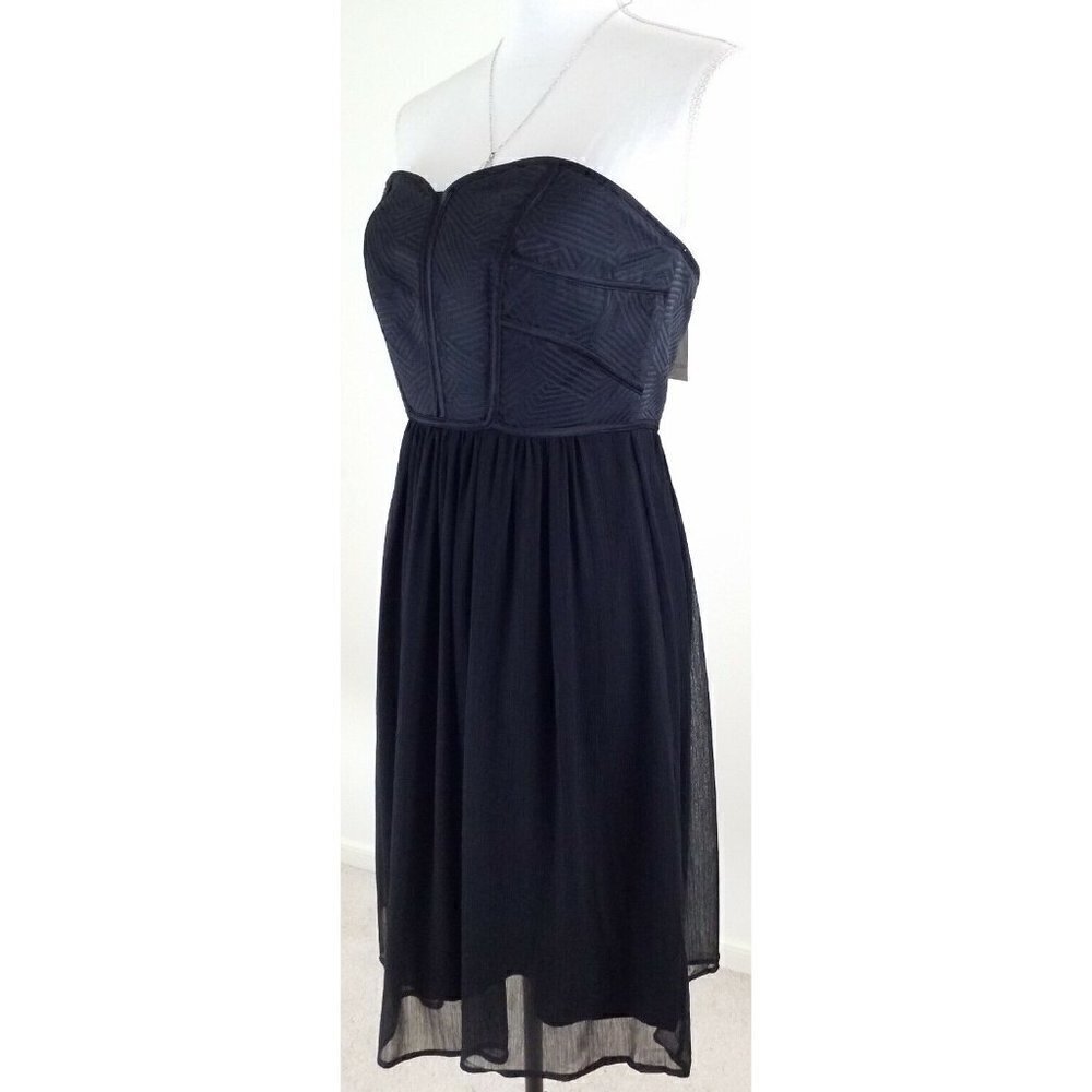 MAX and CLEO~Women's Size 8~Black Sweetheart Corset Cocktail Party Dress NWT$138